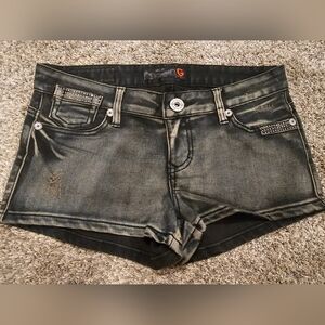 NWOT! Guess Rhinestone Studded Distressed Shorts Blue Denim 28